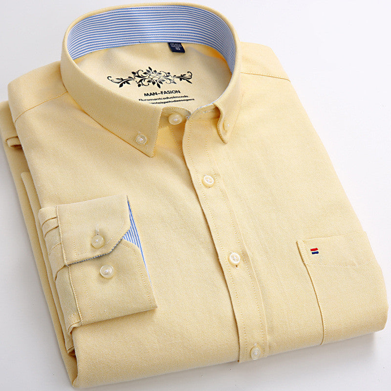 Pure Color Casual Non-Iron Cotton Shirt